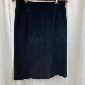 Evan Davies Black Suede Skirt‎ Size 8 Retro Vintage